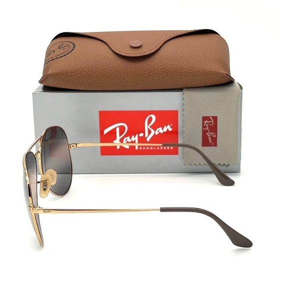 Ray Ban AVIATOR RB3689 001/GE Arista / Pink Gradient Blue 62mm Sunglasses - Picture 3 of 4